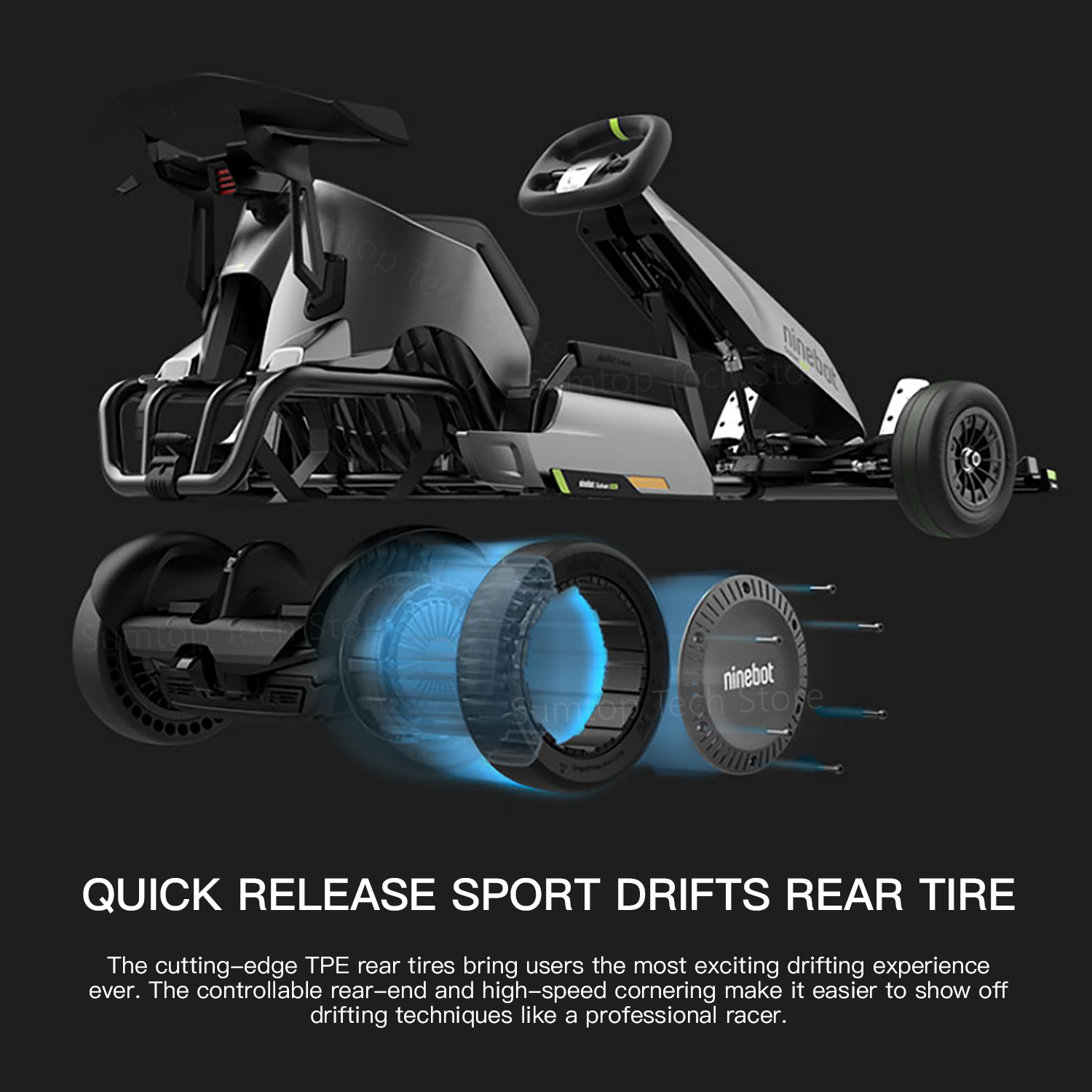 Original Quick Release Sports Drift Tire And Go kart Pro2 Parts Bundle Rear Tires Kit For Ninebot By Segway GoKart Pro S-Max