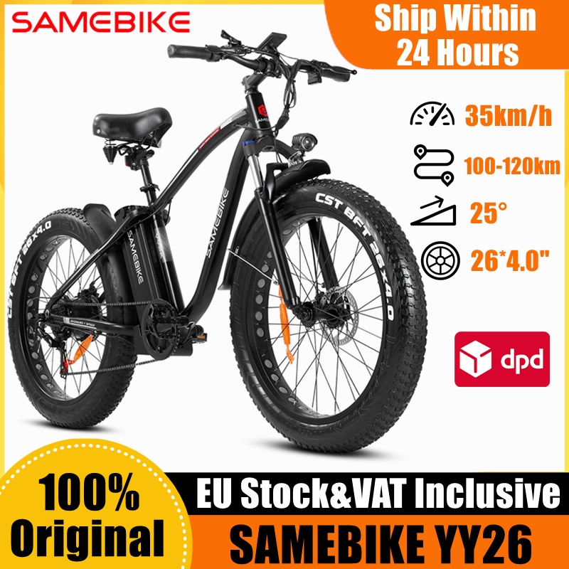 [EU STOCK] Samebike YY26 Electric Bicycle 750W 48V 15AH 26 Inch 4.0 Fat Tire Adult MTB Ebike LCD Snow Beach Motorcycle 35 KM/H