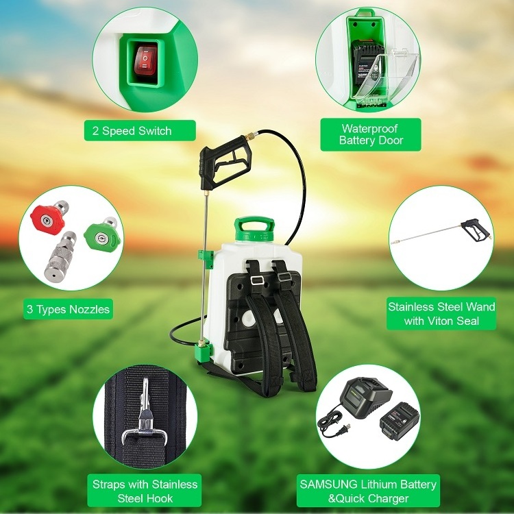 15L 2 speed Factory Supply agricultural electric backpack sprayer battery powered sprayer