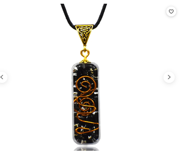 Black Tourmaline  Protection Orgonite Pipe Shape Pendant Orgone Pendant Necklace With Chakra Crystals For Energy Generator