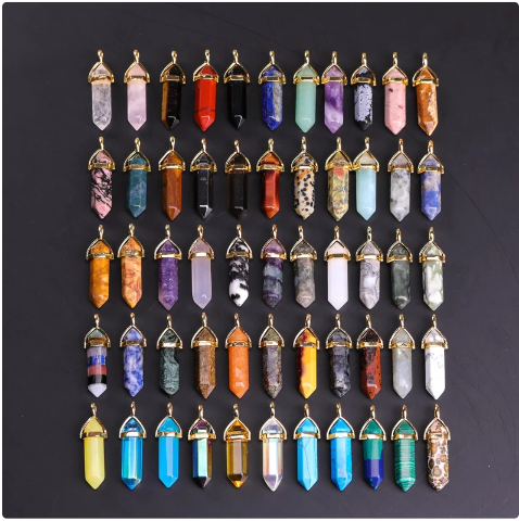 Natural Choice Quartz Crystal Point Healing Stone Pendulum Reiki Chakra Yoga Pillar Pendant