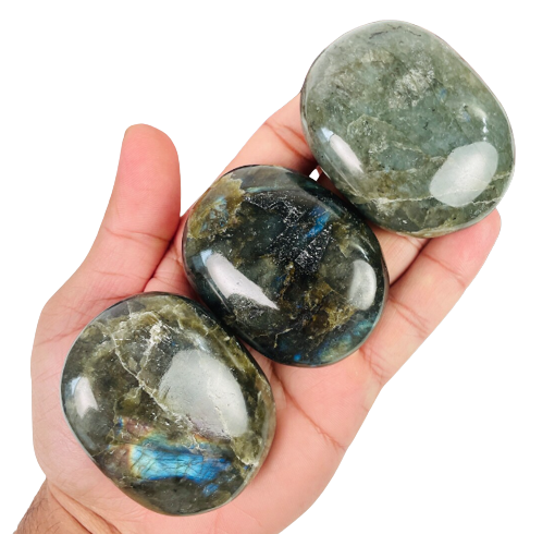 Best Selling Crystal Gemstone High Flashy Stone Bulk Wholesale Price Labradorite Healing Palm Stone Quartz Crystal Palm Stone