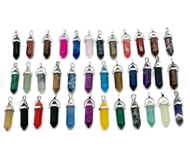 Natural Choice Quartz Crystal Point Healing Stone Pendulum Reiki Chakra Yoga Pillar Pendant