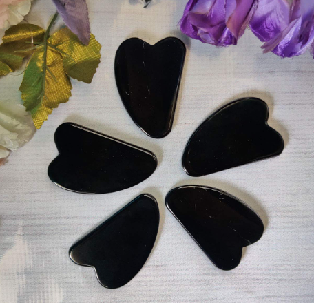 Best Quality Hot Sale Bulk Natural Black Obsidian Gua Sha Facial Tool