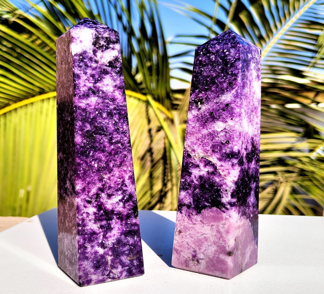 Best Quality Hot Sale Natural Lepidolite Tower Large  4 Faceted  Crystal Stone Agate Bulk Order