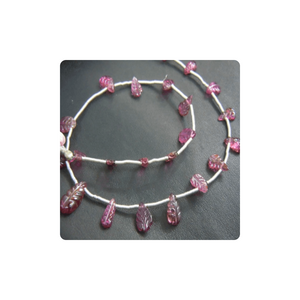 Tourmaline Beads Briolette Tourmaline Carving Tourmaline Pear-drops Pink Gemstone Loose Bead for Jewelry Making