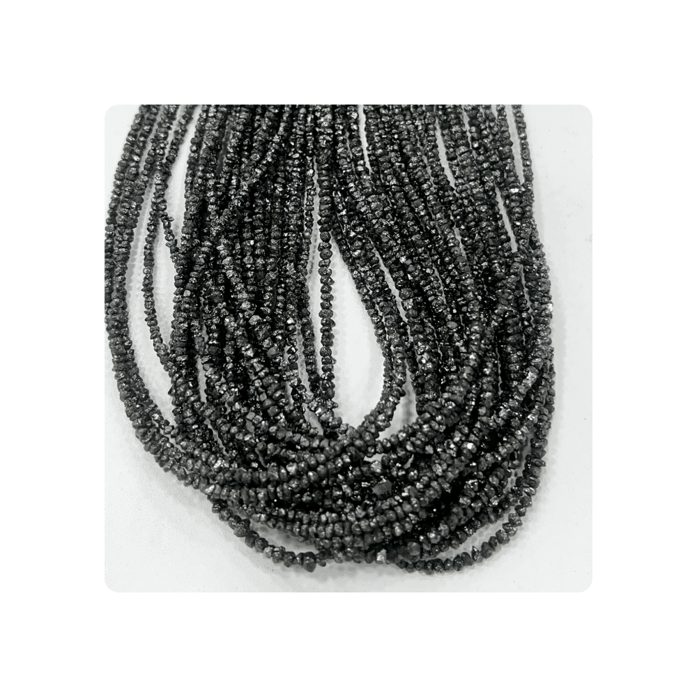 Fashion Jewelry 15 Inches Top Quality Natural Black Diamond Uncut Shape Beads Wholesale Price