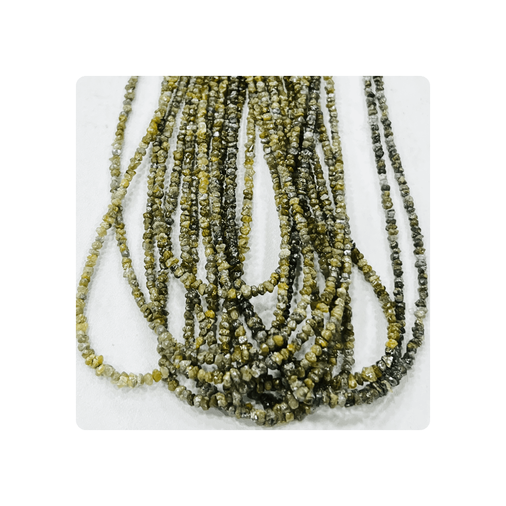 Hot Sale Product 15 Inches Top Quality Natural Lite and Dark Mix Green Diamond Uncut Shape Beads Wholesale Price