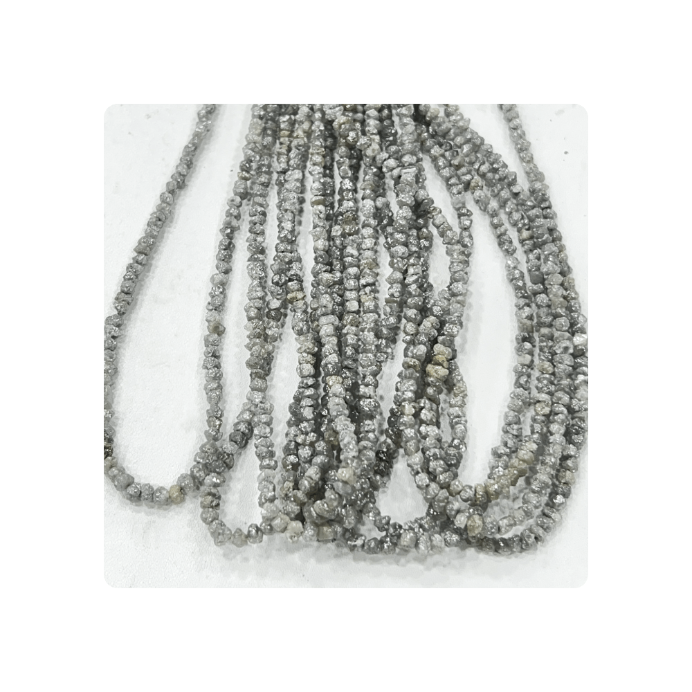 Trade Insurance 15 Inches Top Quality Natural Opaque Dark Gray Diamond Uncut Shape Beads Wholesale Price