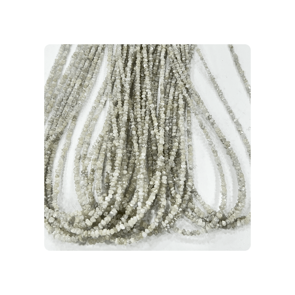 High Quality 15 Inches Top Quality Natural White Diamond Uncut Shape Beads Wholesale Price