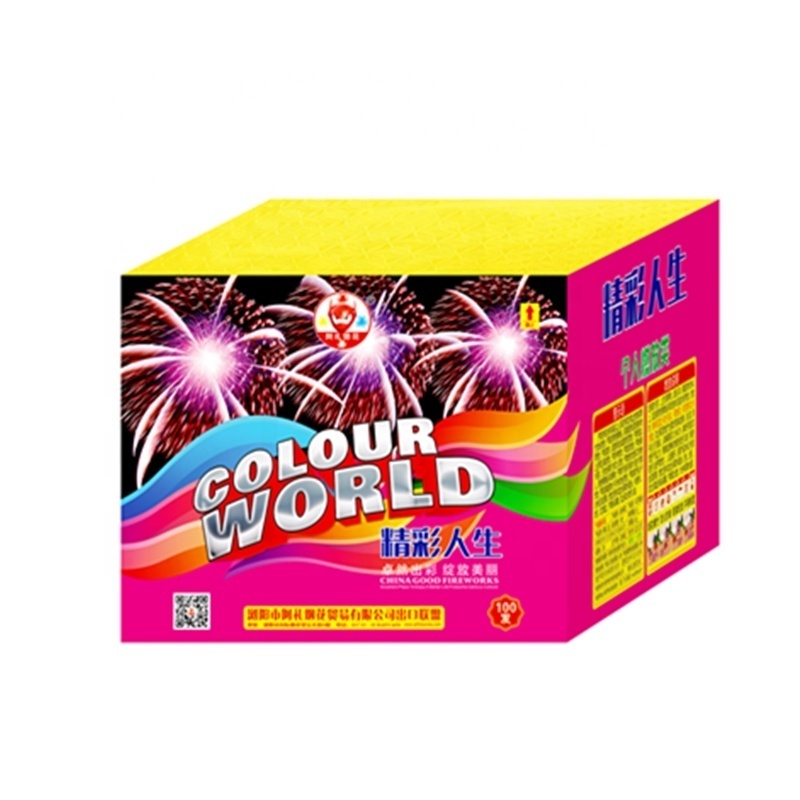 Amazing effect Liuyang fireworks 100 shots pyro cake fireworks for big celebration