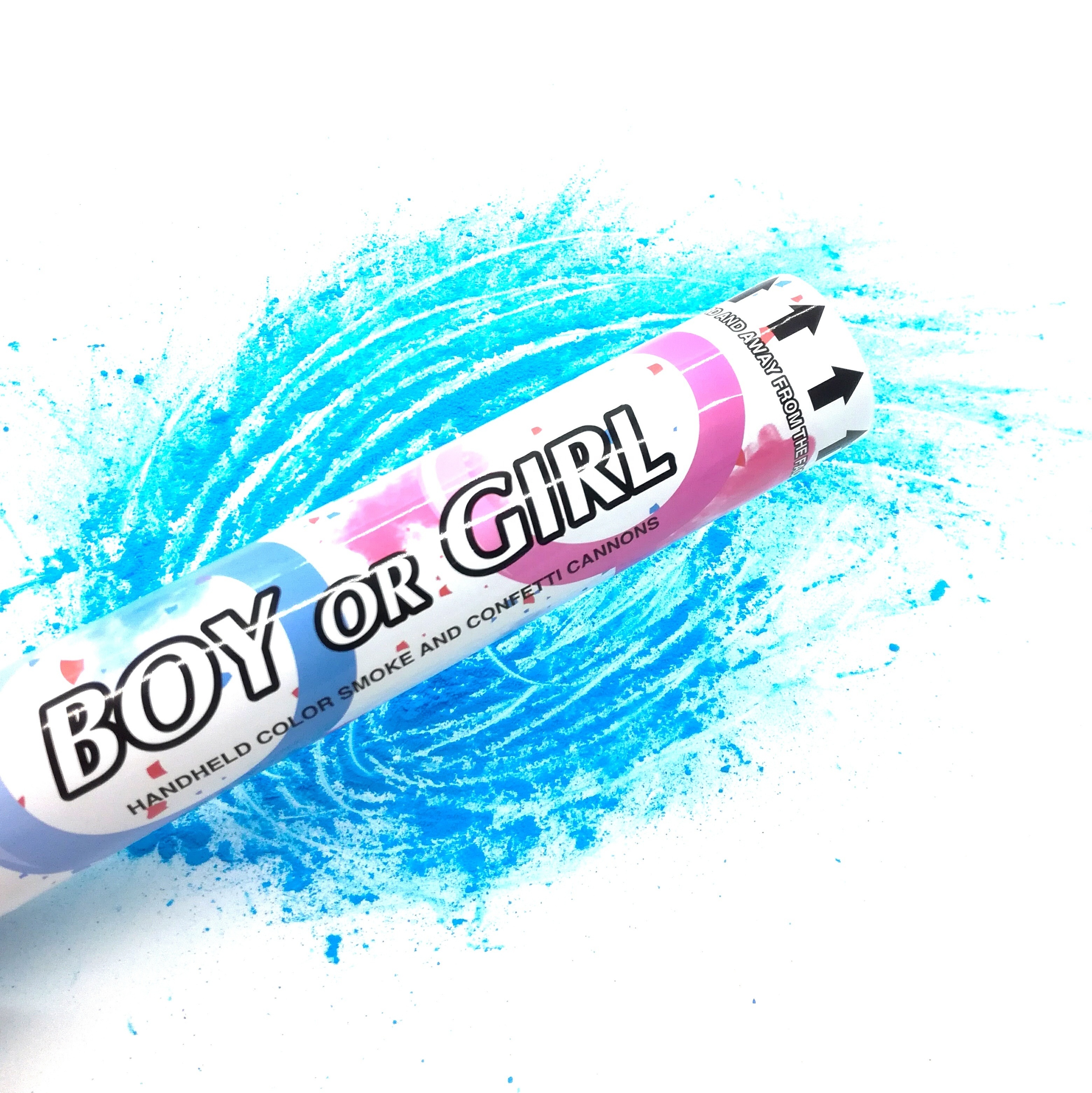 boy or girl gender reveal paper konfetti shooter color run powder smoke  biodegradable flameproof party popper confetti cannon