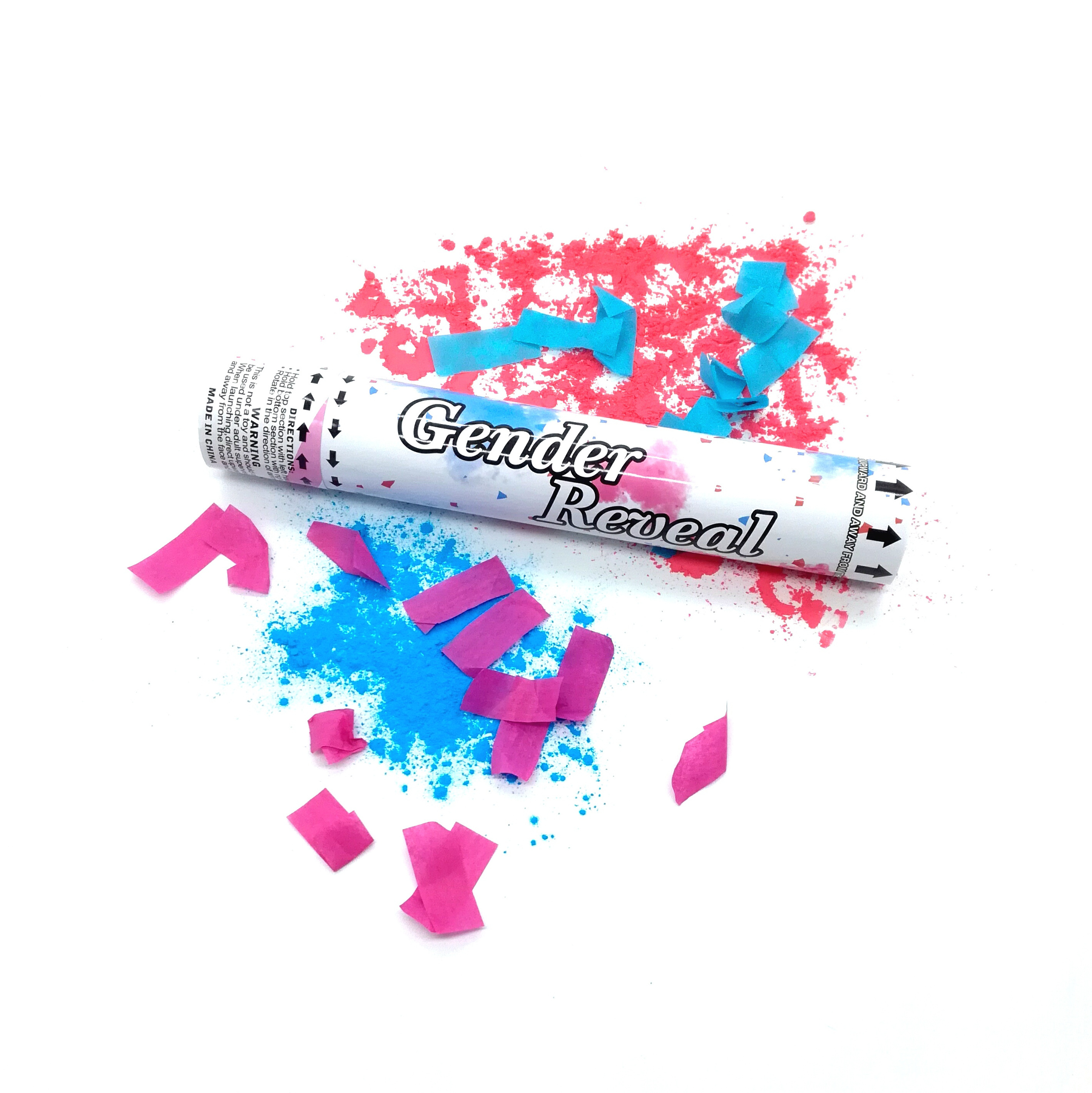 boy or girl gender reveal paper konfetti shooter color run powder smoke  biodegradable flameproof party popper confetti cannon