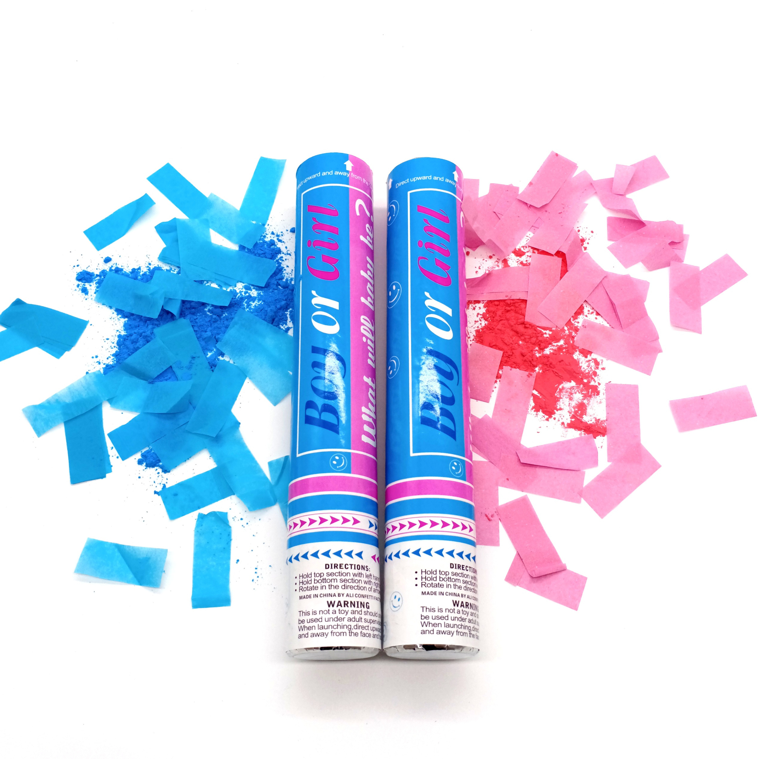 Multicolor Gender Reveal Party Supplies Biodegradable Confetti Launcher Baby Shower Party Popper Confetti Cannon