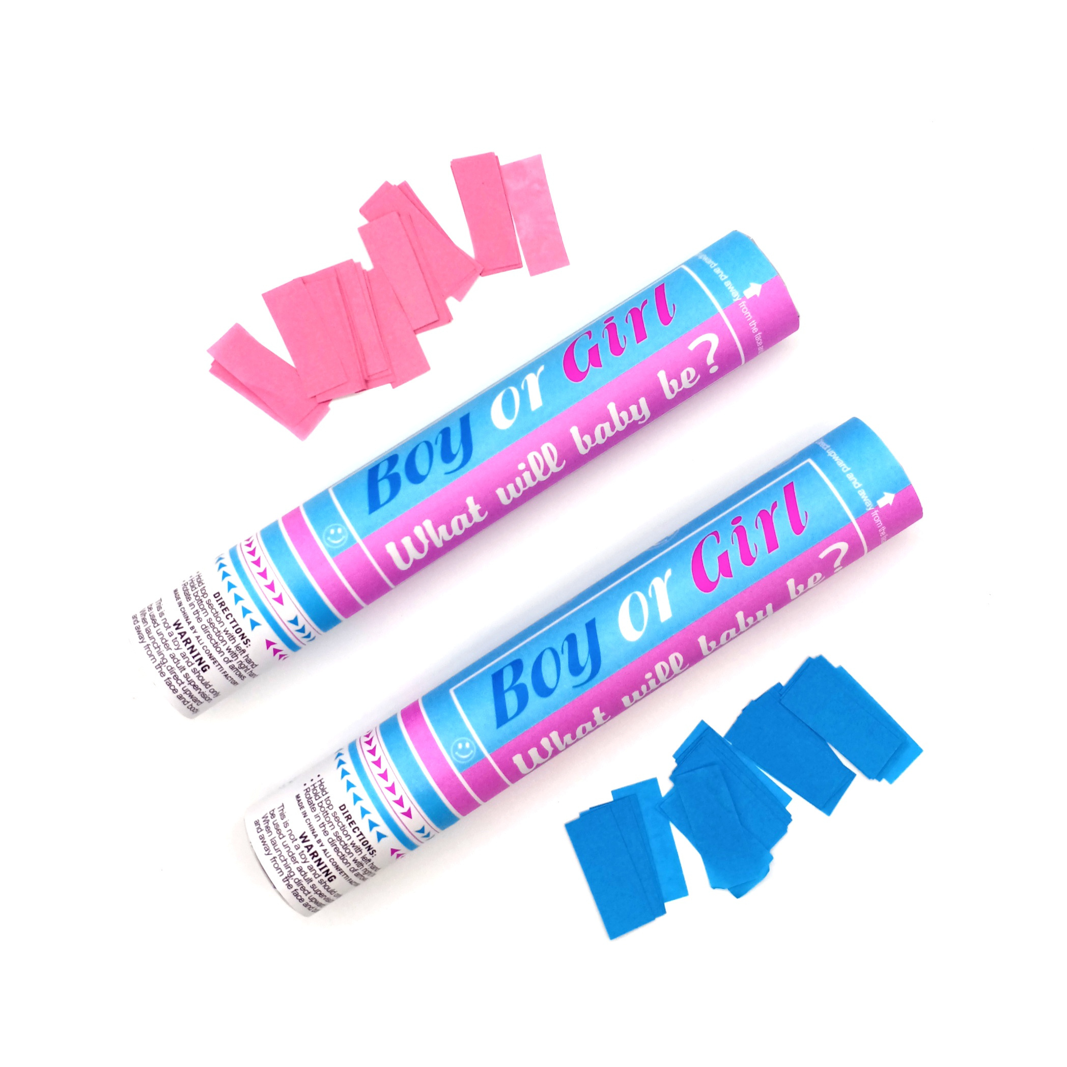 Multicolor Gender Reveal Party Supplies Biodegradable Confetti Launcher Baby Shower Party Popper Confetti Cannon