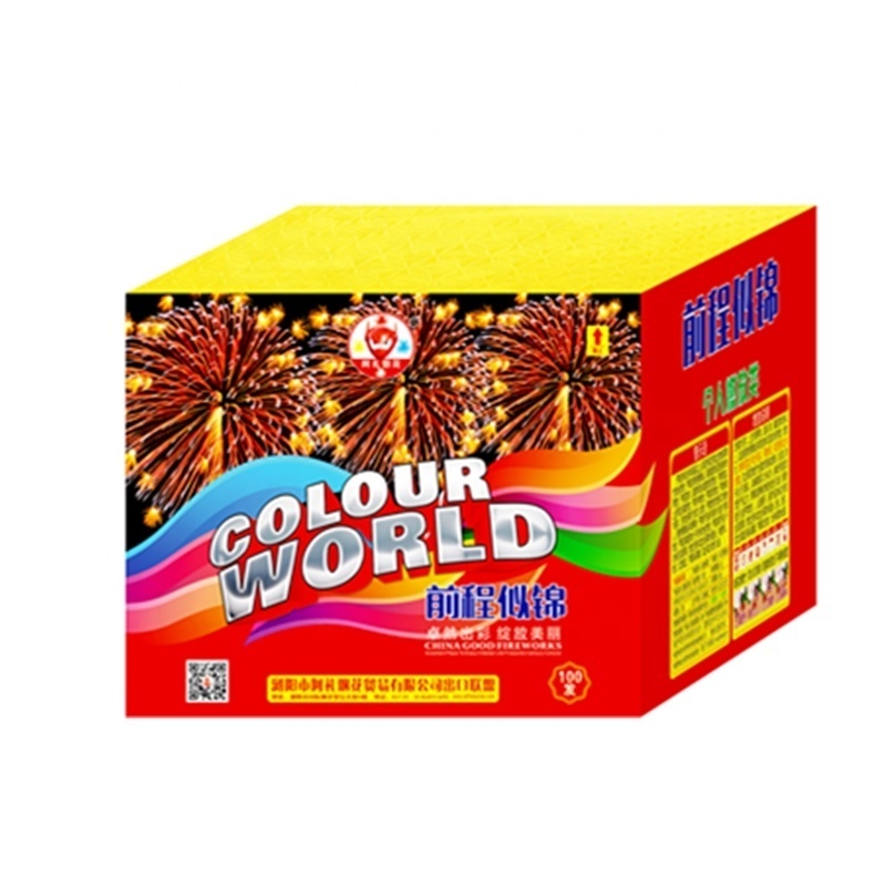 Amazing effect Liuyang fireworks 100 shots pyro cake fireworks for big celebration