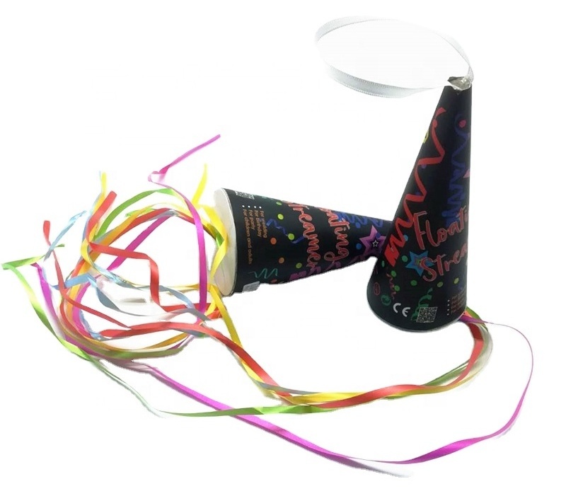 Halloween birthday wedding party pull pop confetti poppers hand throwing colorful streamer