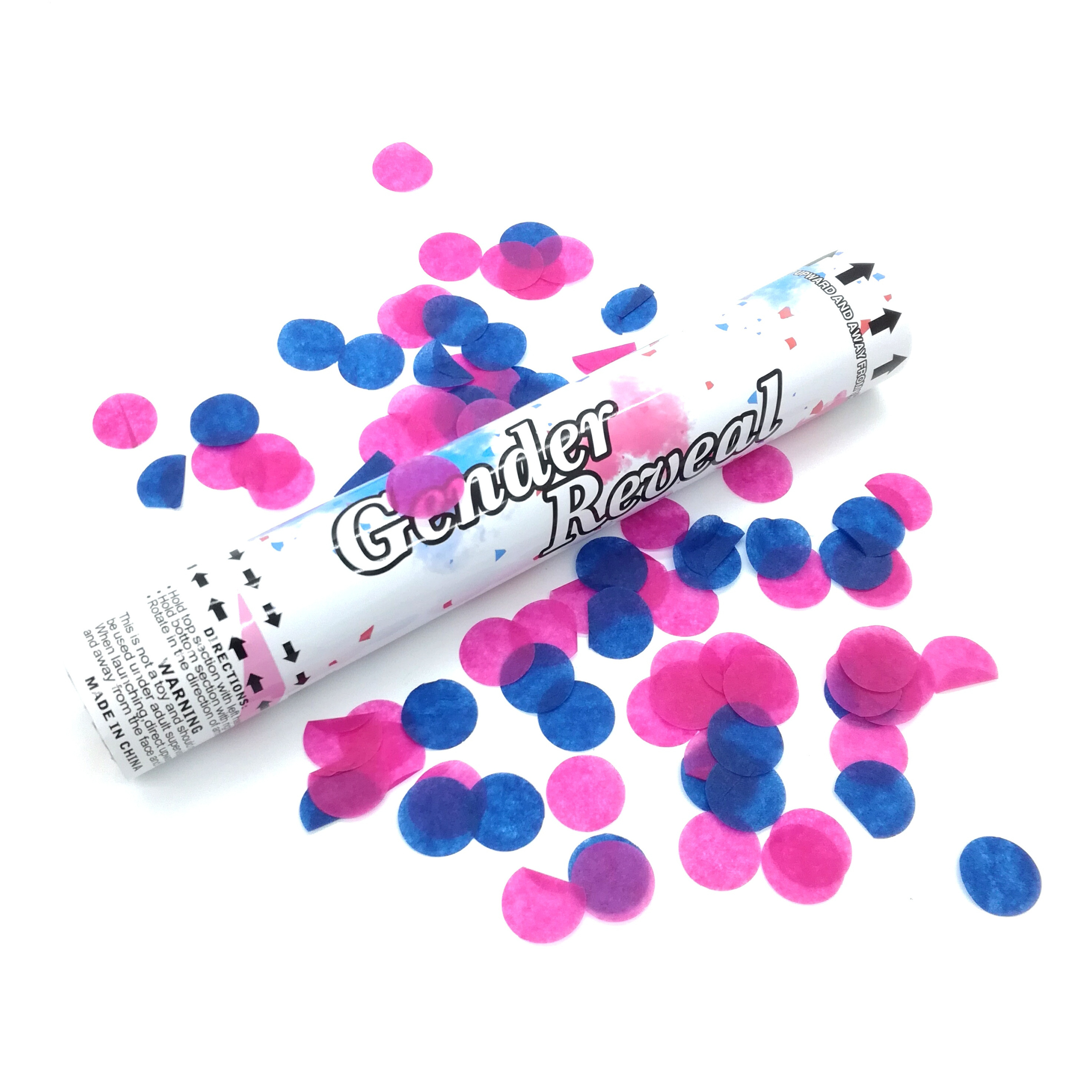 Eco friendly biodegradable flameproof party popper confetti blue and pink  air compressed  cannon for gender reveal party