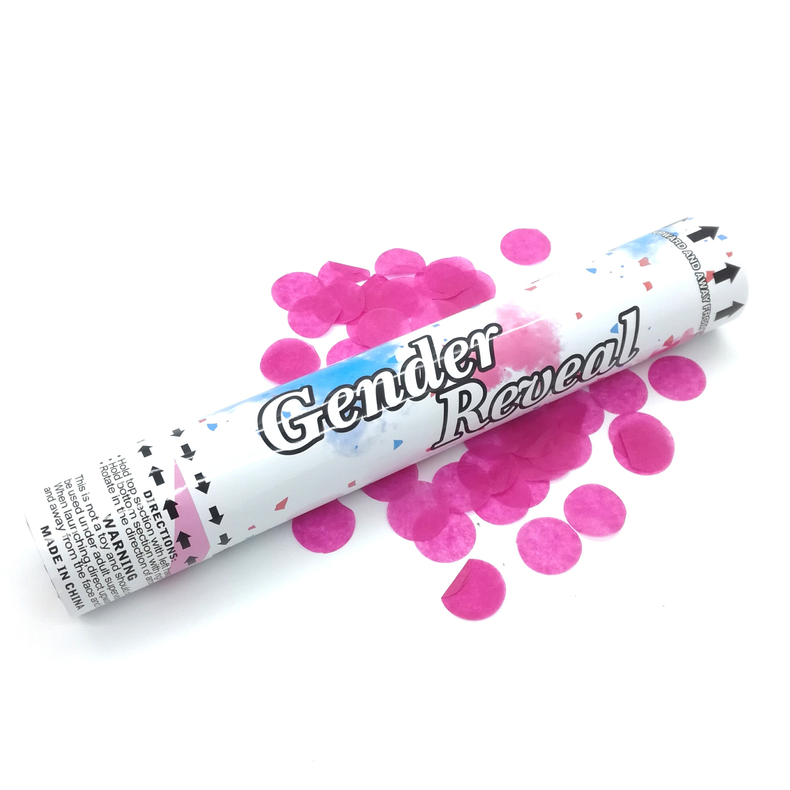 Eco friendly biodegradable flameproof party popper confetti blue and pink  air compressed  cannon for gender reveal party