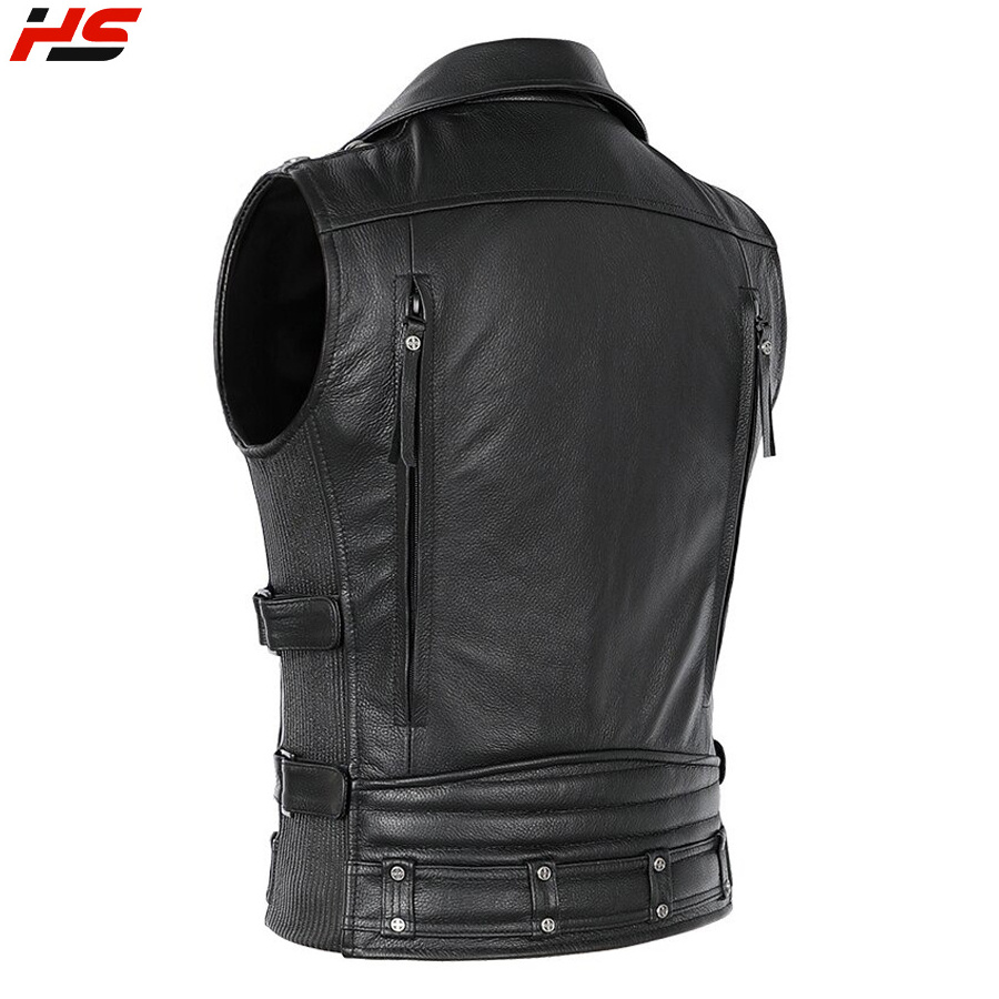 2022 Men Body protection Motorbike Racing Autumn new fashion men leather biker vest