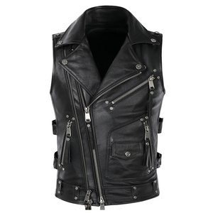 2022 Men Body protection Motorbike Racing Autumn new fashion men leather biker vest