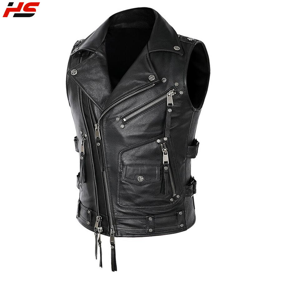 2022 Men Body protection Motorbike Racing Autumn new fashion men leather biker vest