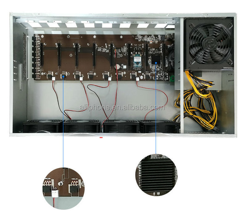 B75 motherboard chassis  8gpu case computer 8 fans motherboard chassis rack system psu 8 gpu motherboard server case