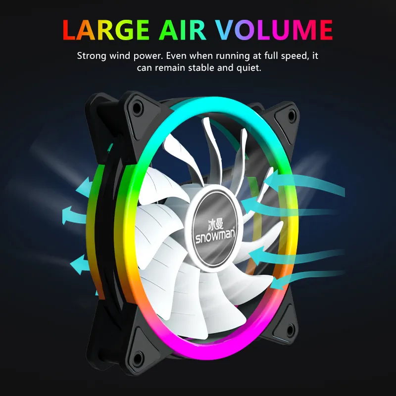 Newest Design Colorful PC Case 120mm RGB LED Fan Cooler Cooling Fan Ventilador With RGB Controller Set