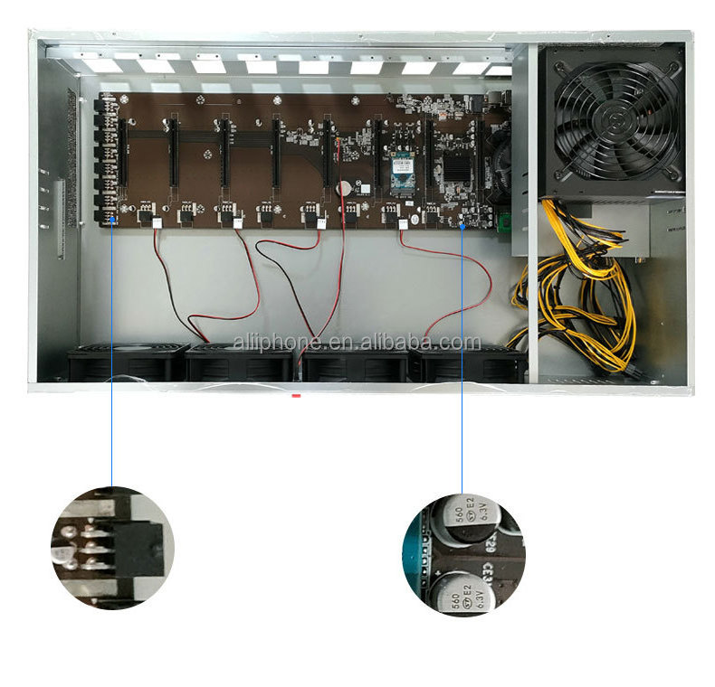 B75 motherboard chassis  8gpu case computer 8 fans motherboard chassis rack system psu 8 gpu motherboard server case