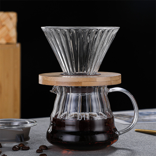 Factory Wholesale Heat Resistant Coffee Maker Glass Carafe with Glass Filter Cup Reusable Glass Coffee Pot