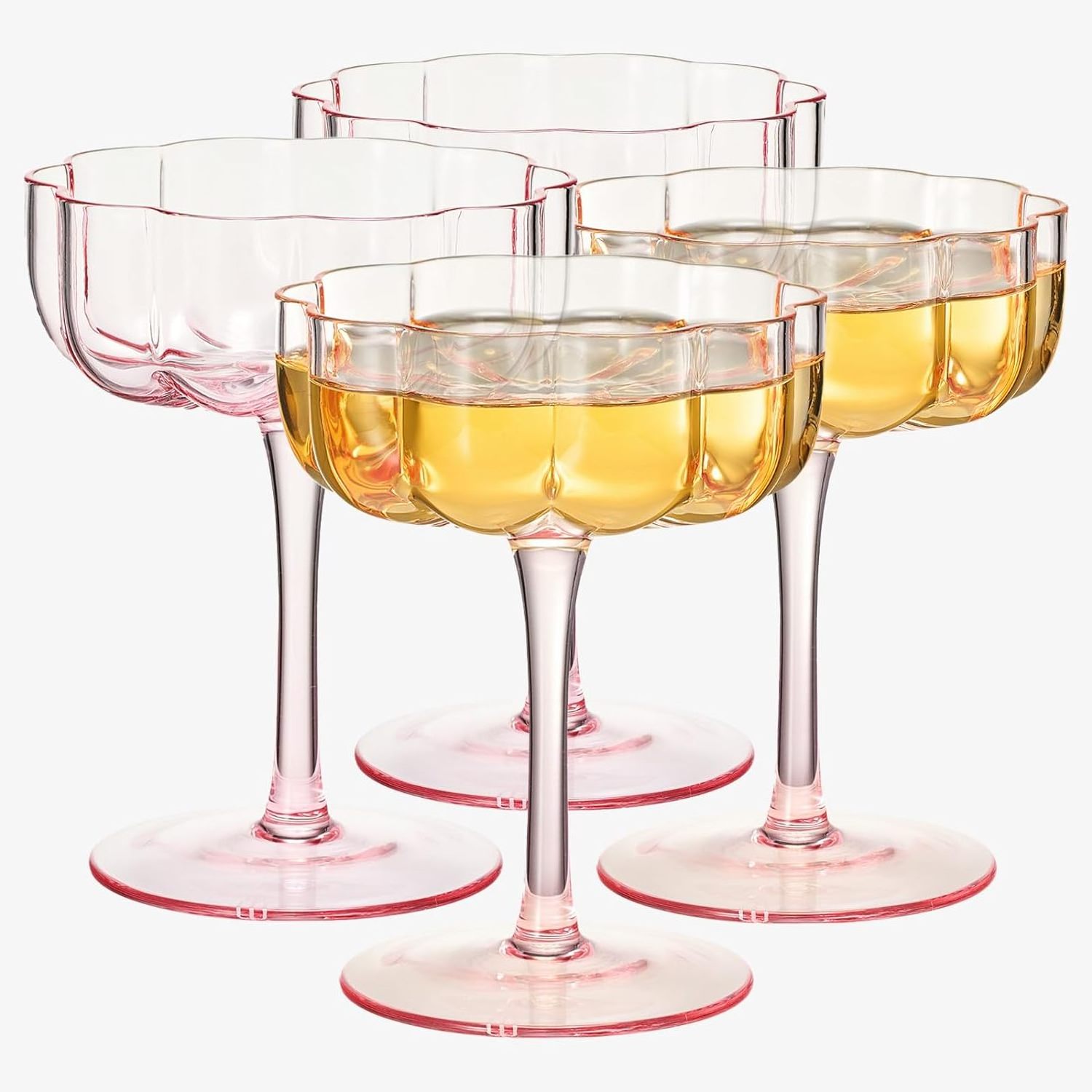 fancy flower wine glasses desert glass colored frosted pink cocktail glass martini glass for bar