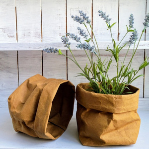 Eco friendly grow bag light paper plant bag garden washable kraft paper grow bag flower shop decoration