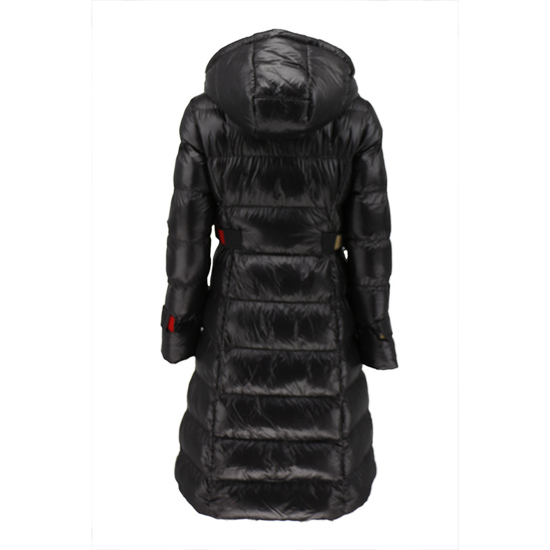 OEM ODM Custom Winter Coats Padding Long Puffer Coats Shiny Bubble Women Black Long Jackets Women