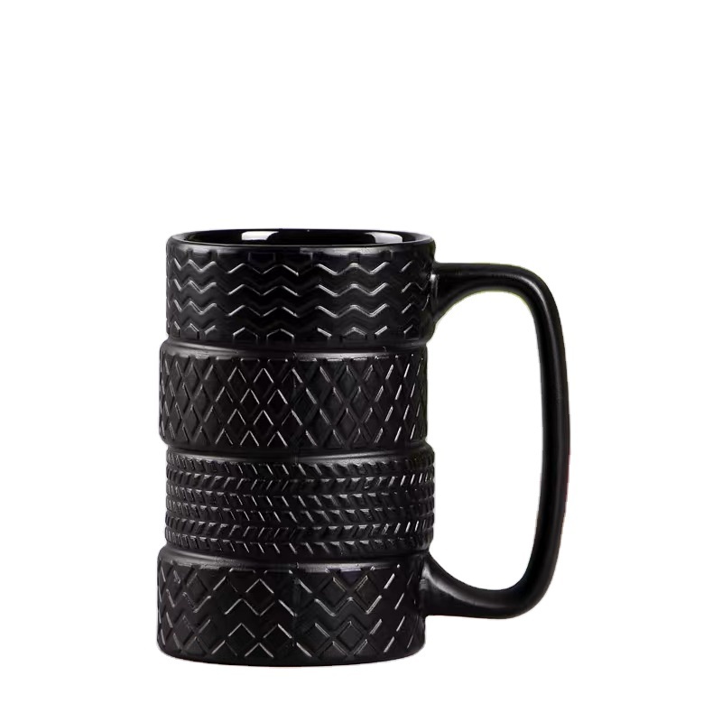 2023 New Design High Quality Creative large capacity ceramic cup new fancy ceramic tire cup