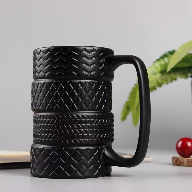 2023 New Design High Quality Creative large capacity ceramic cup new fancy ceramic tire cup