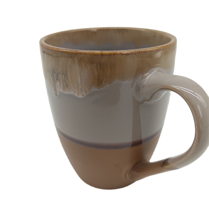 new hand made embossed ceramic cup 12oz reactive glaze stoneware coffee mug Eco-friendly stoneware