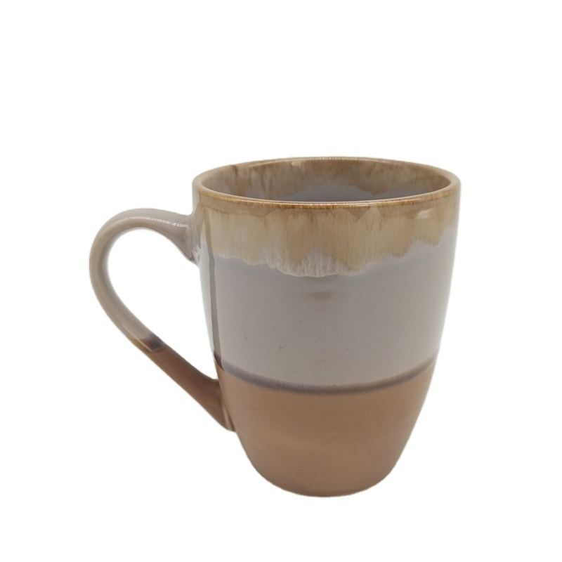 new hand made embossed ceramic cup 12oz reactive glaze stoneware coffee mug Eco-friendly stoneware