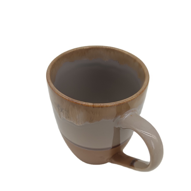 new hand made embossed ceramic cup 12oz reactive glaze stoneware coffee mug Eco-friendly stoneware