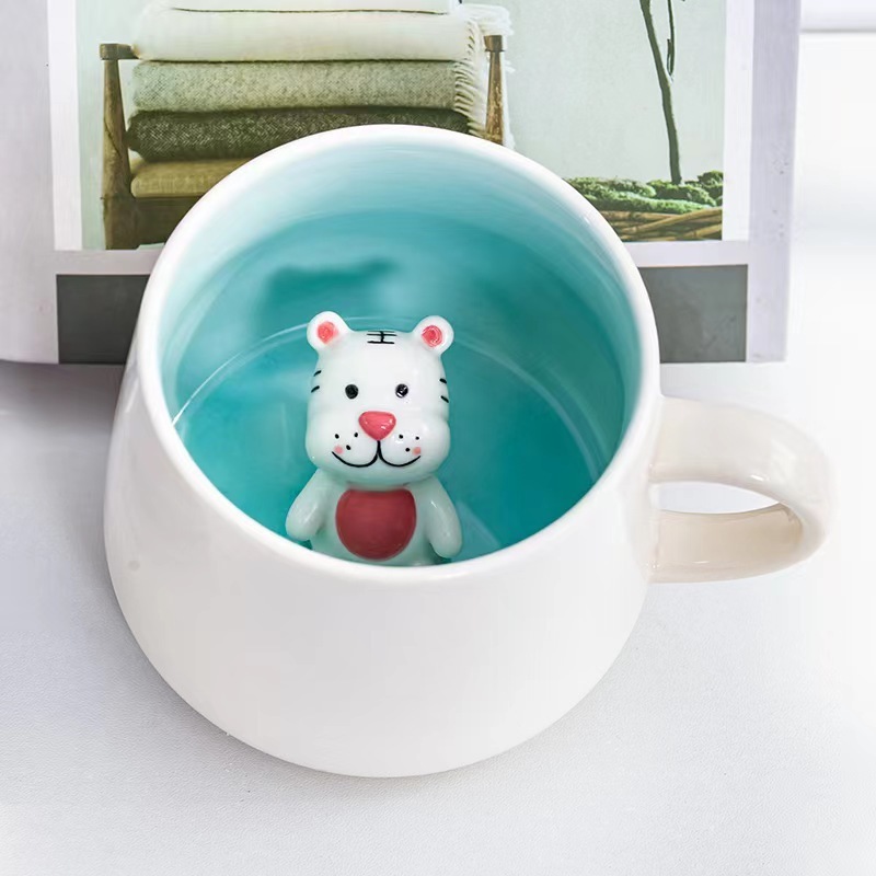 Redeco Customized Hand Painted Cute Dog Mug 3d Animal Cup Ceramic Mug For Drinking Coffee Water Tea Milk