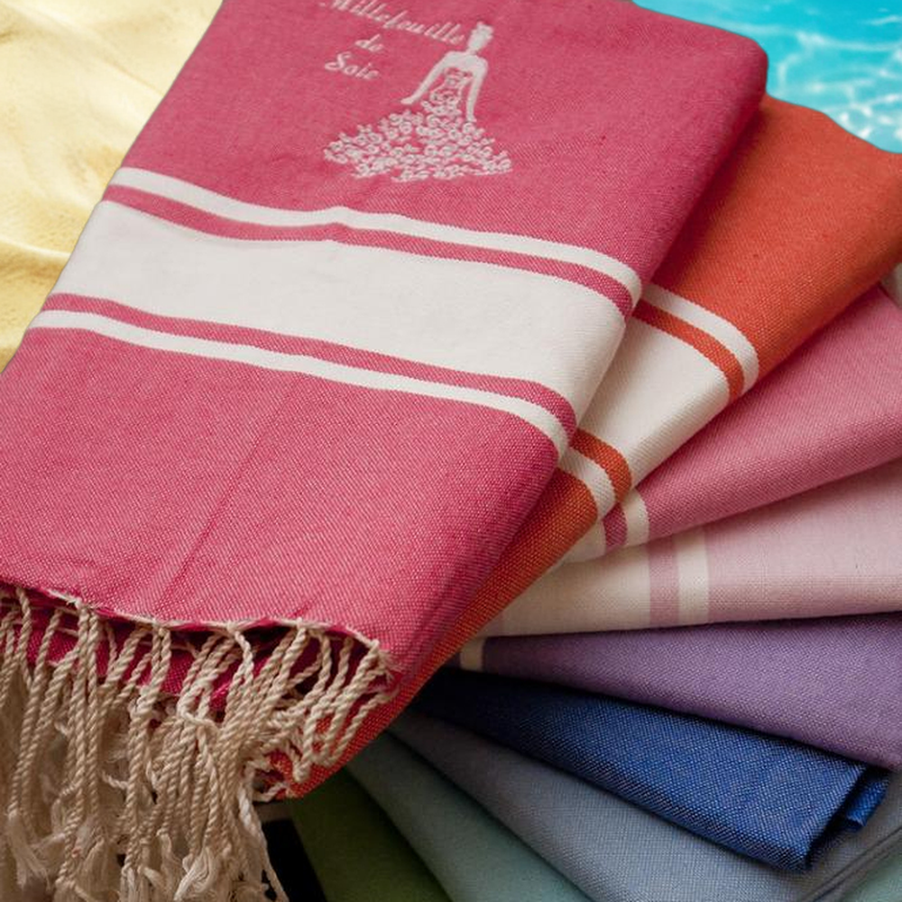 OEM Turkish Fouta Towel 100% Pure Cotton Striped Beach and Hammam Towel for Adults Quick-Dry and Disposable for Everyday Use