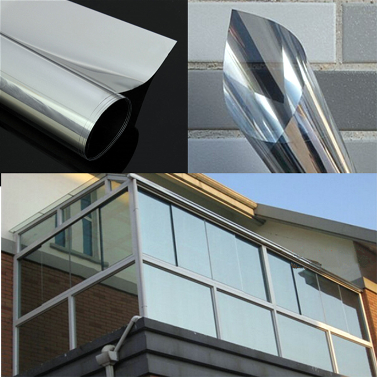 Silver reflective One way mirror privacy window tint film 90% heat contral window film for building architectural