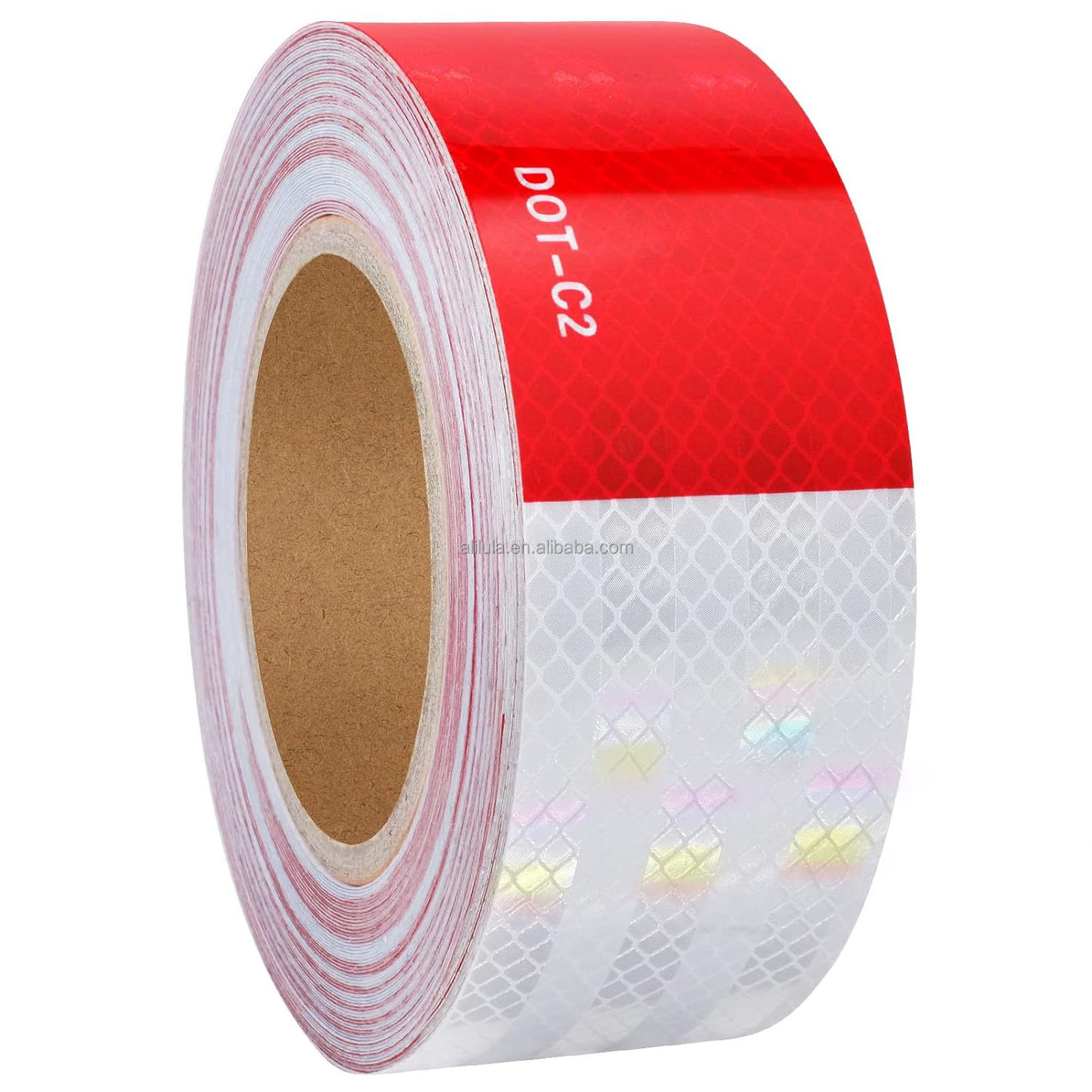 Red White Waterproof Reflector Conspicuity Tape - Safety Sticker Strips for Trailers, Cars, Trucks, Warning Tape Automotive