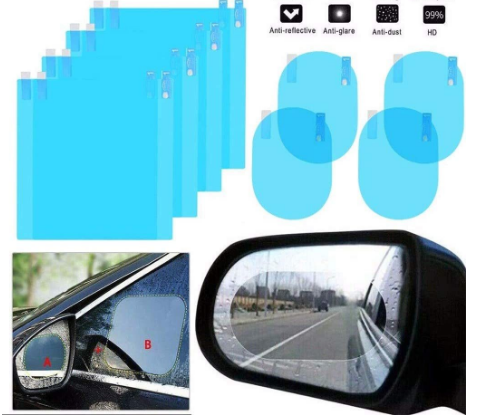 20*17.5cm size customized Bathroom Mirror Glass Waterproof Anti fog film Car Rain-proof Film Rearview Mirror