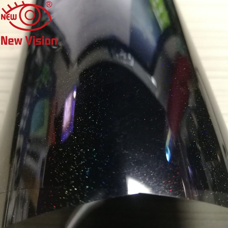 IR Cut Sparkling Polyester Window Glass Protection and Decoration Sparkling Holographic Window Glass Film for Car Glass