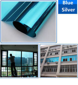 Silver reflective One way mirror privacy window tint film 90% heat contral window film for building architectural