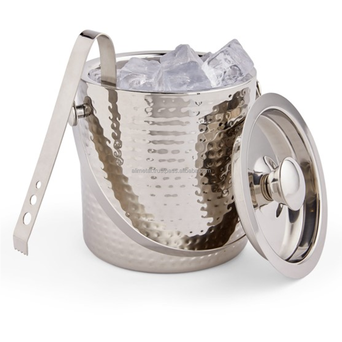 Unique Design Metal Stainless Steel Ice Bucket With Handle For Home Bar And Outdoor Parties Customizable