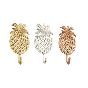 Customisable Decorative Metal Aluminium Pineapple fruit wall hook for hanging coat jackets and other things