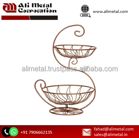 Trending 2 tier copper Basket  for Placing Fruit Vegetables etc in Homes and Kitchens Customizable