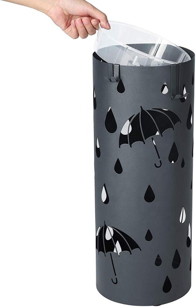 Customisable Metal Umbrella cut out umbrella stand with dripped water tray for decoration made with high quality