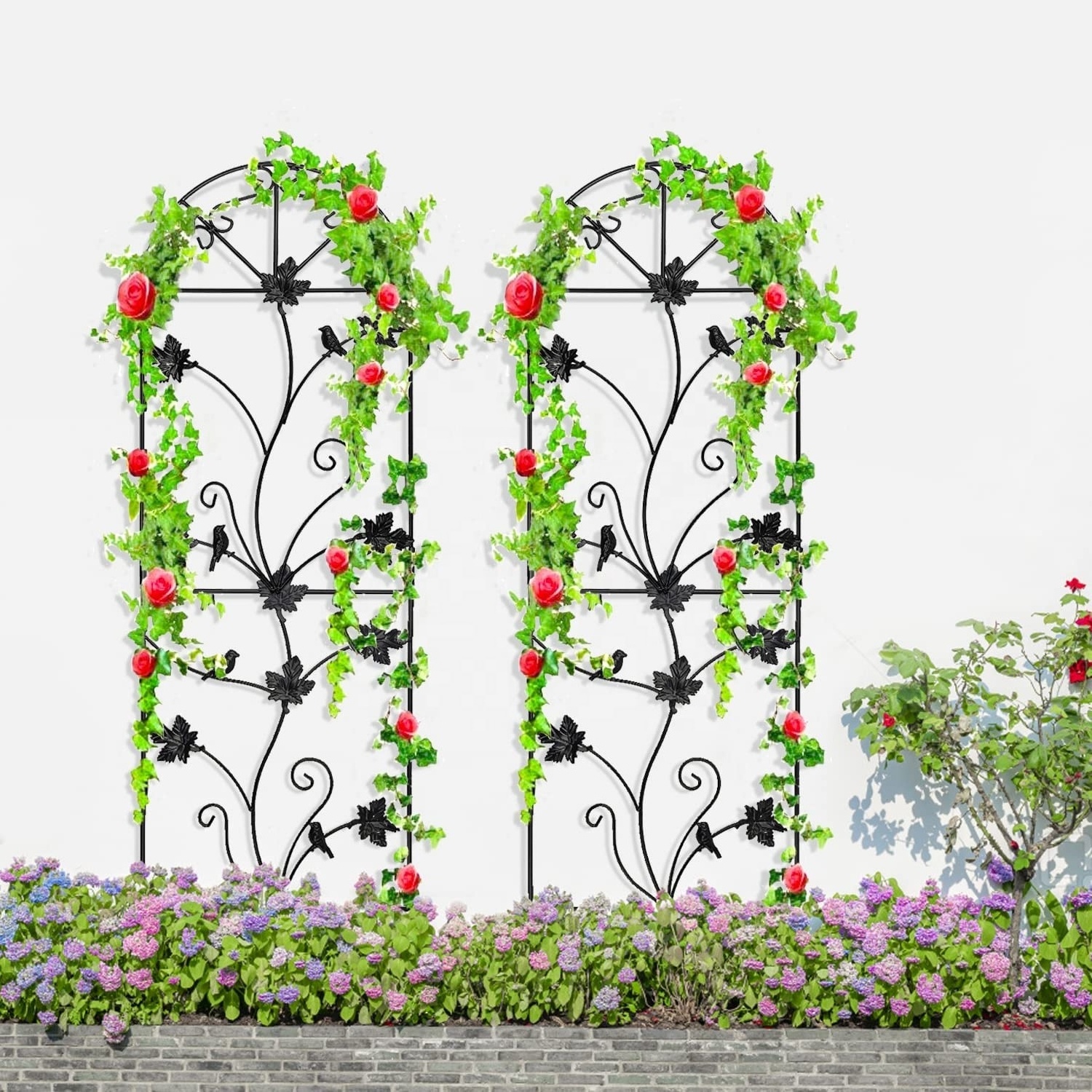 Rustproof Sturdy Black Iron Trellis